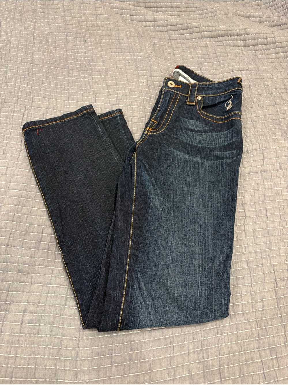 : Vintage Y2K Baby Phat Dark Wash Straight Leg Jeans Multi-Color Embroidered Cat